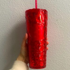 Starbucks Holiday 2023 Poinsettia Red Prism Diamond Cold Cup Tumbler 24oz